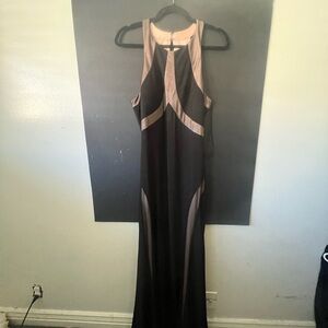 Night Way Collections Black and Tan Maxi Dress